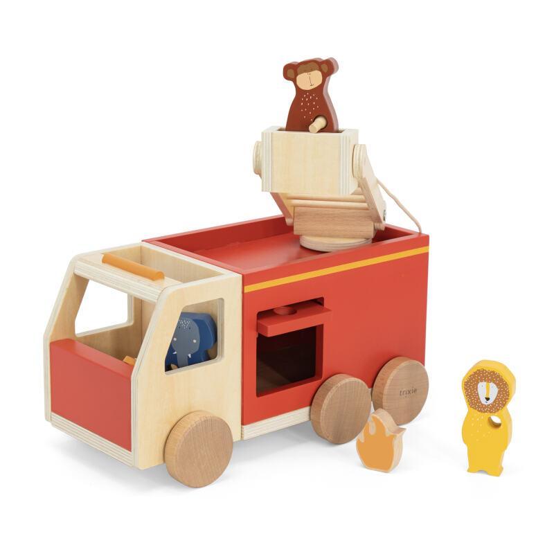 Wooden Fire Truck Toy by Trixie