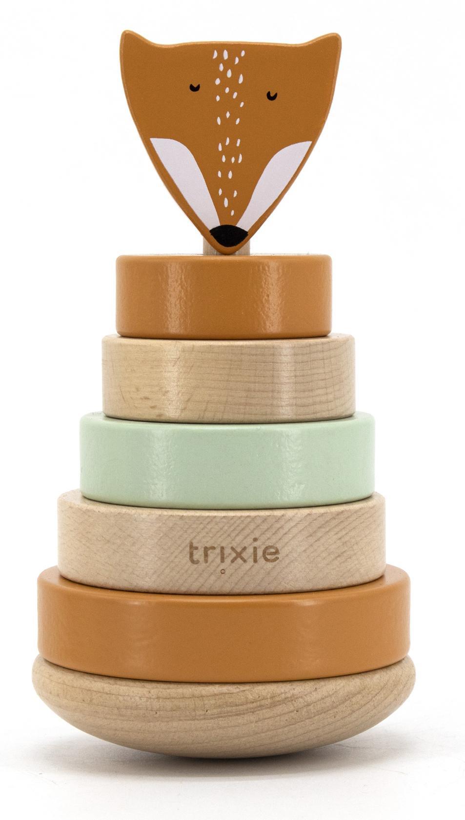 Wooden Stacking Pyramid - Mr. Fox by Trixie - 18 x 10 x 10 cm