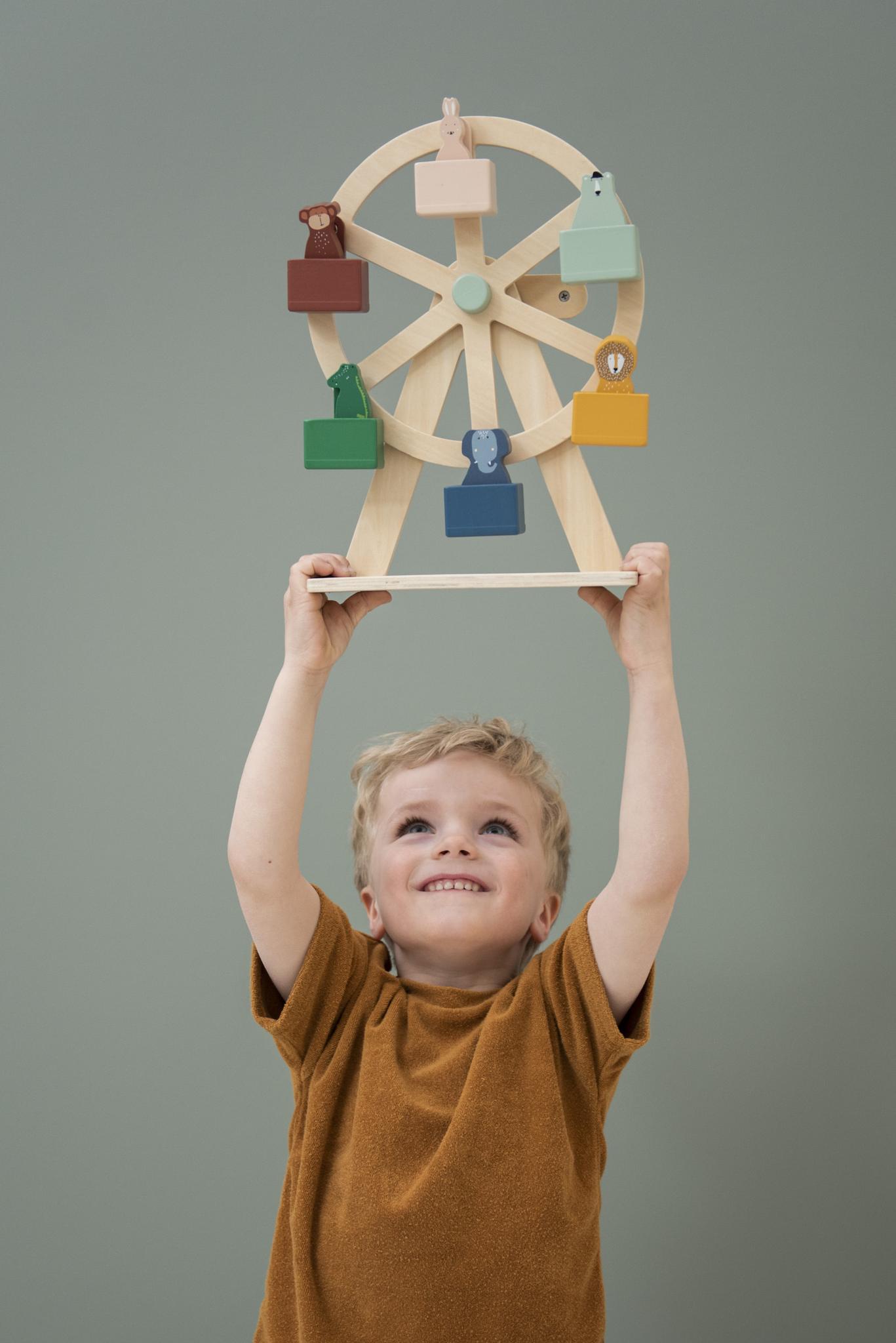 Wooden Ferris Wheel Toy by Trixie - FSC Certified Wood - Ages 18 Months+