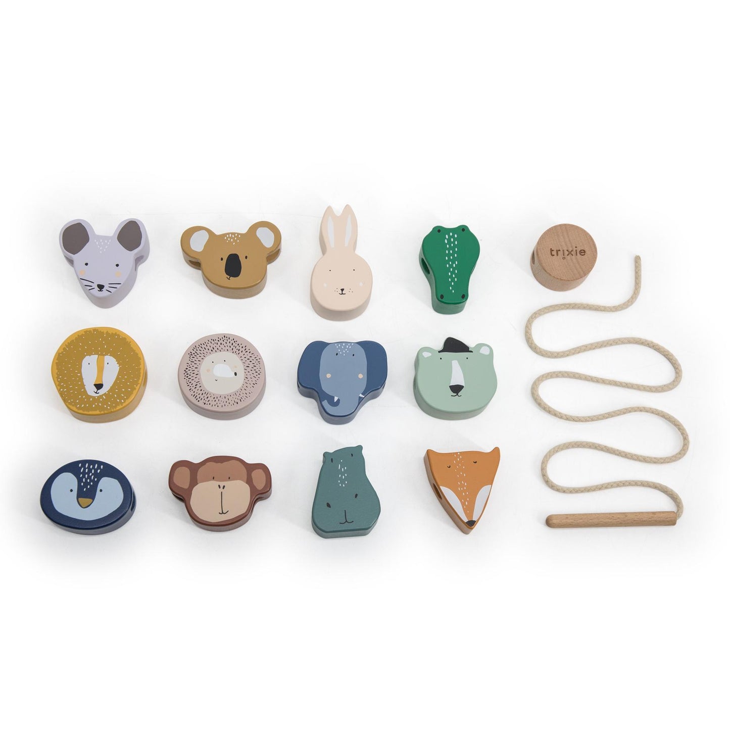 Wooden Animal Bead Threading Set for Children by Trixie