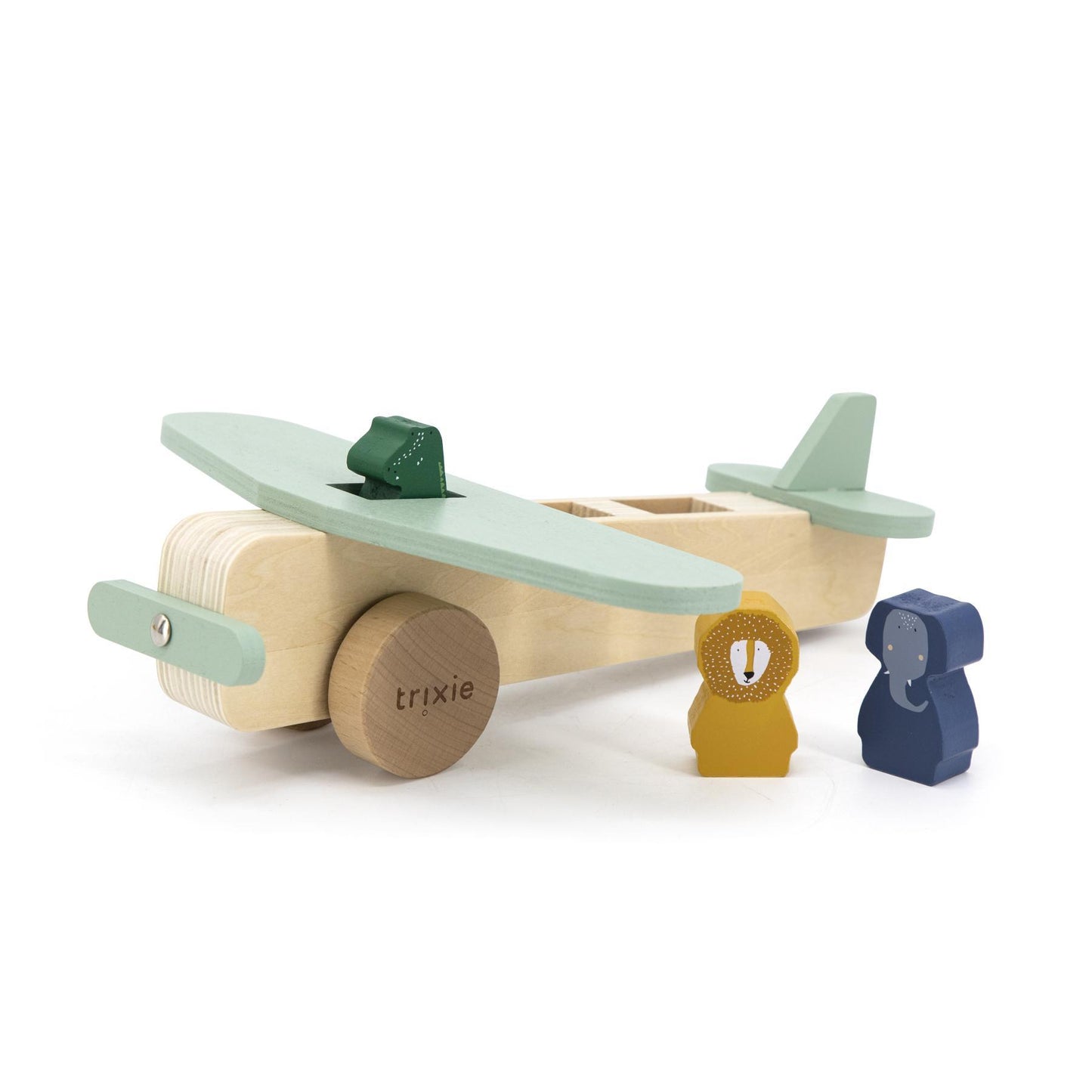 Wooden Airplane Toy with Animals - Trixie Brand - FSC Certified - Age: 18 months +