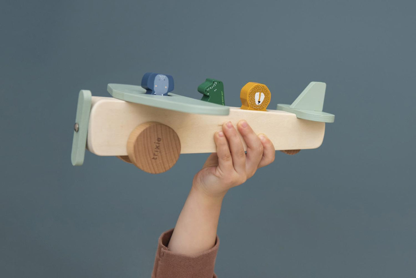 Wooden Airplane Toy with Animals - Trixie Brand - FSC Certified - Age: 18 months +