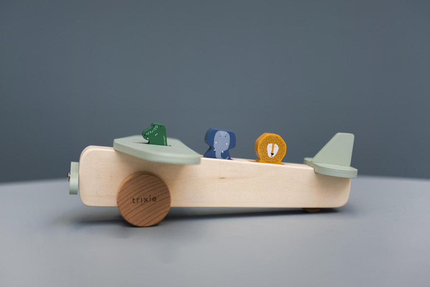 Wooden Airplane Toy with Animals - Trixie Brand - FSC Certified - Age: 18 months +