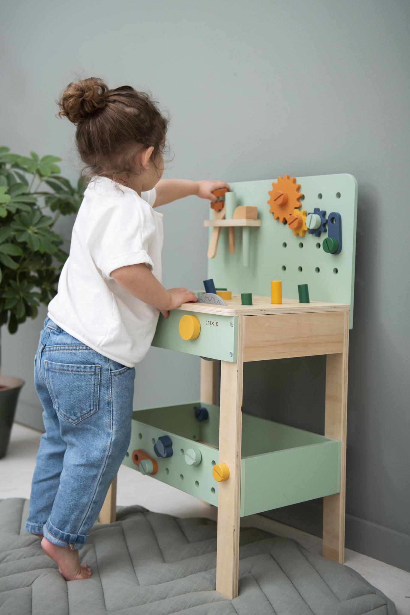 Wooden Workbench by Trixie - Educational Toy for Kids, Age 3+