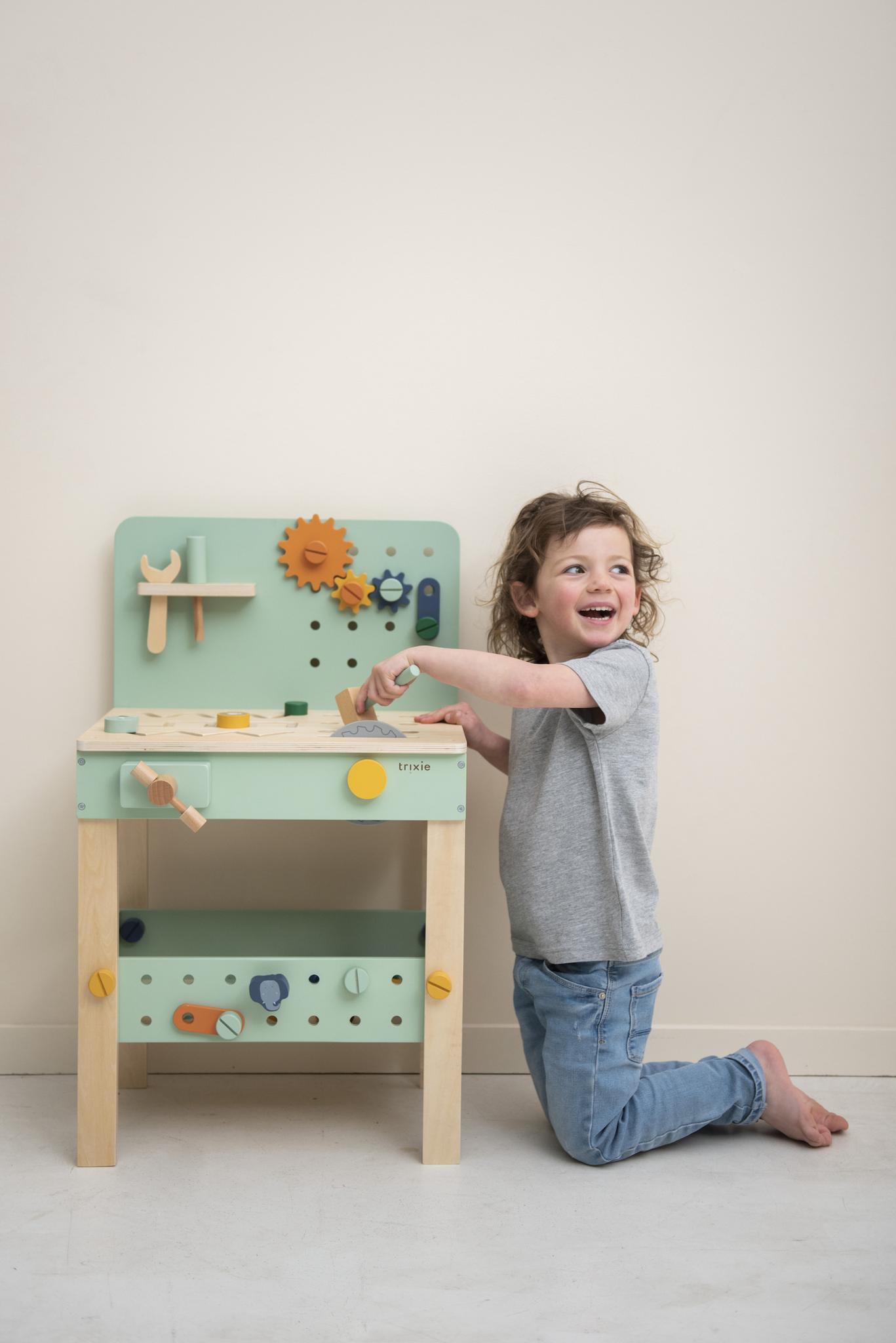 Wooden Workbench by Trixie - Educational Toy for Kids, Age 3+