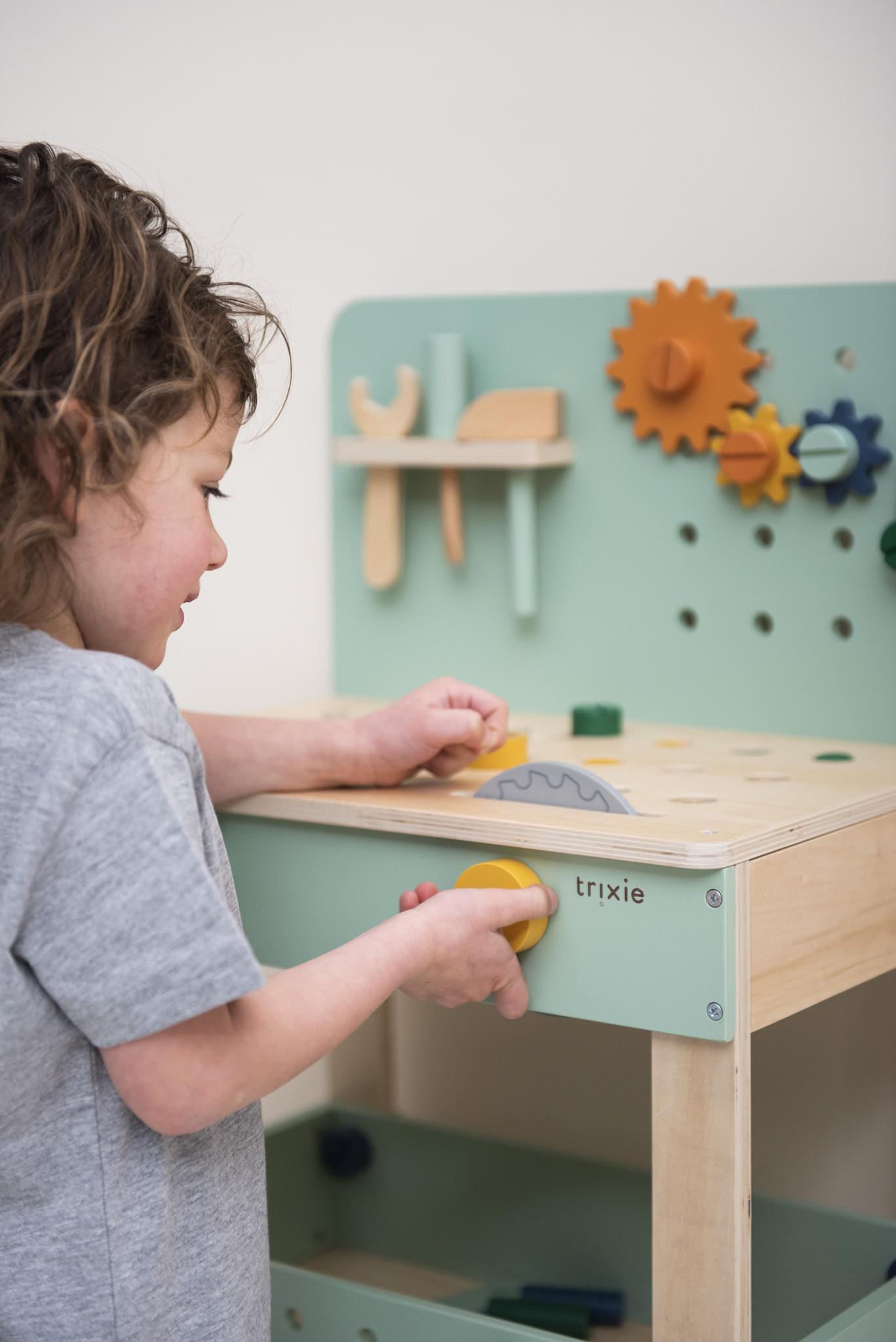 Wooden Workbench by Trixie - Educational Toy for Kids, Age 3+