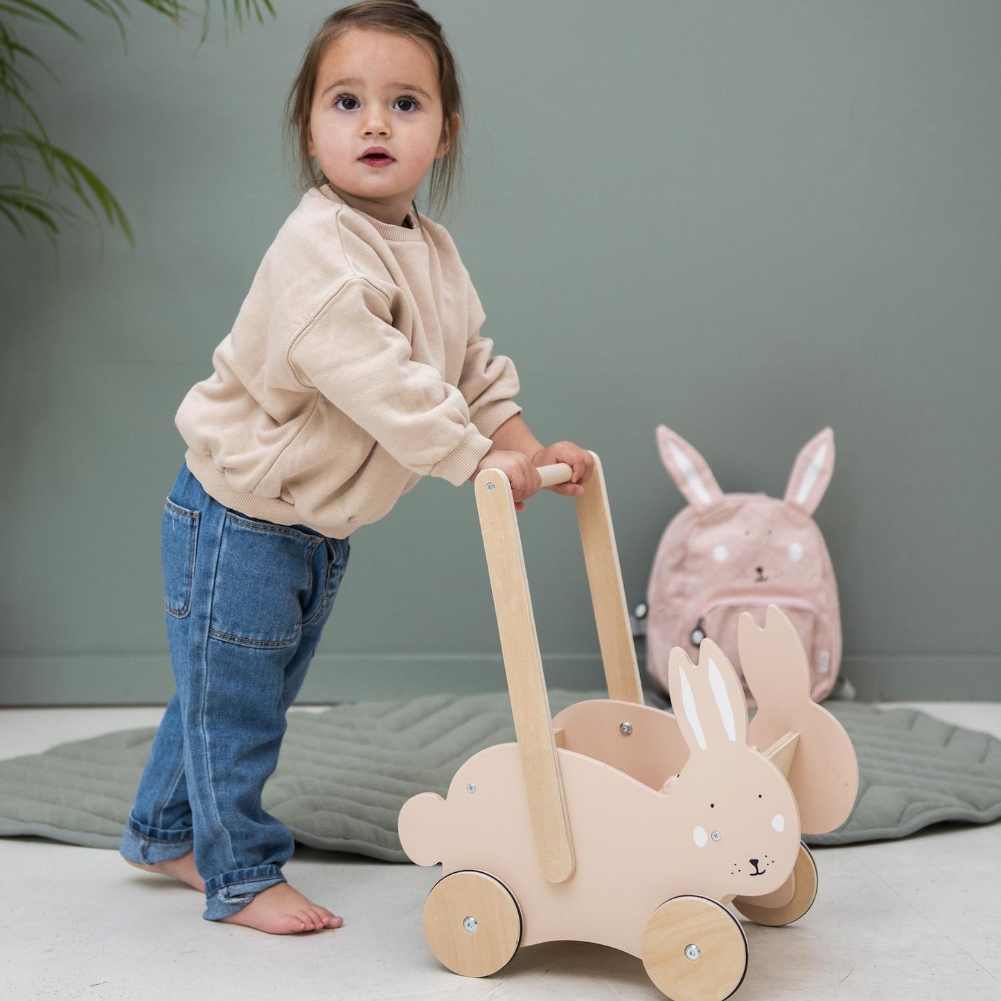 Wooden Walking Wagon - Mrs. Rabbit by Trixie