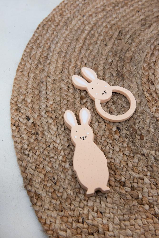 Natural Rubber Teething Ring - Mrs. Rabbit by Trixie