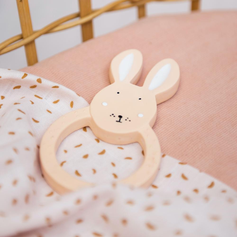 Natural Rubber Teething Ring - Mrs. Rabbit by Trixie