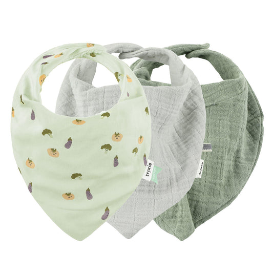 Set of 3 Bandana Bibs - Friendly Vegetables by Trixie