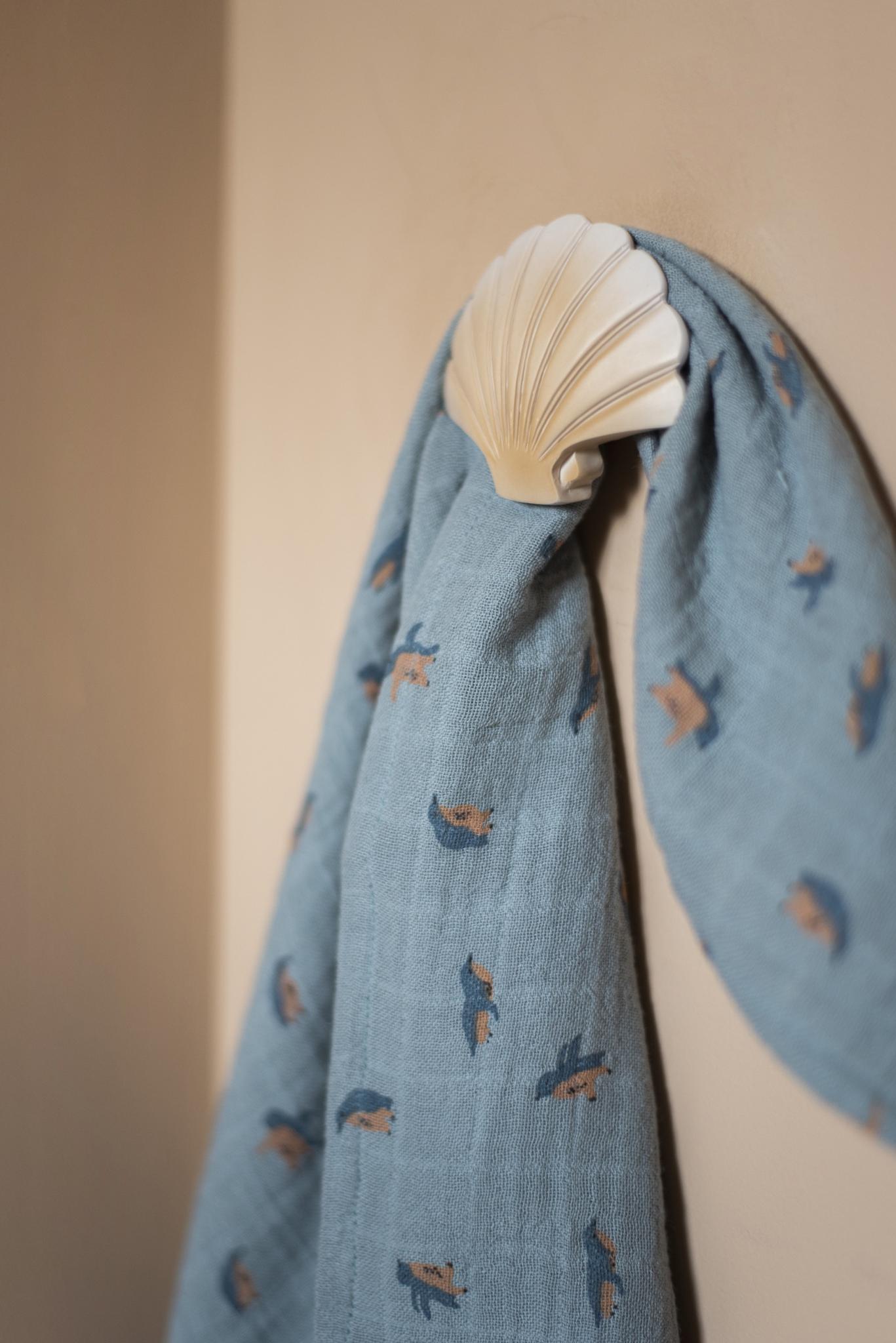 Versatile Organic Cotton Swaddle Blanket - Peppy Penguins by Trixie 110x110 cm