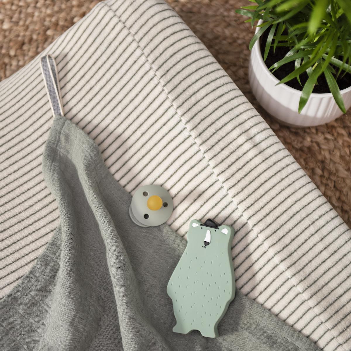 Trixie Stripes Olive Changing Mat Cover - 100% Organic Cotton