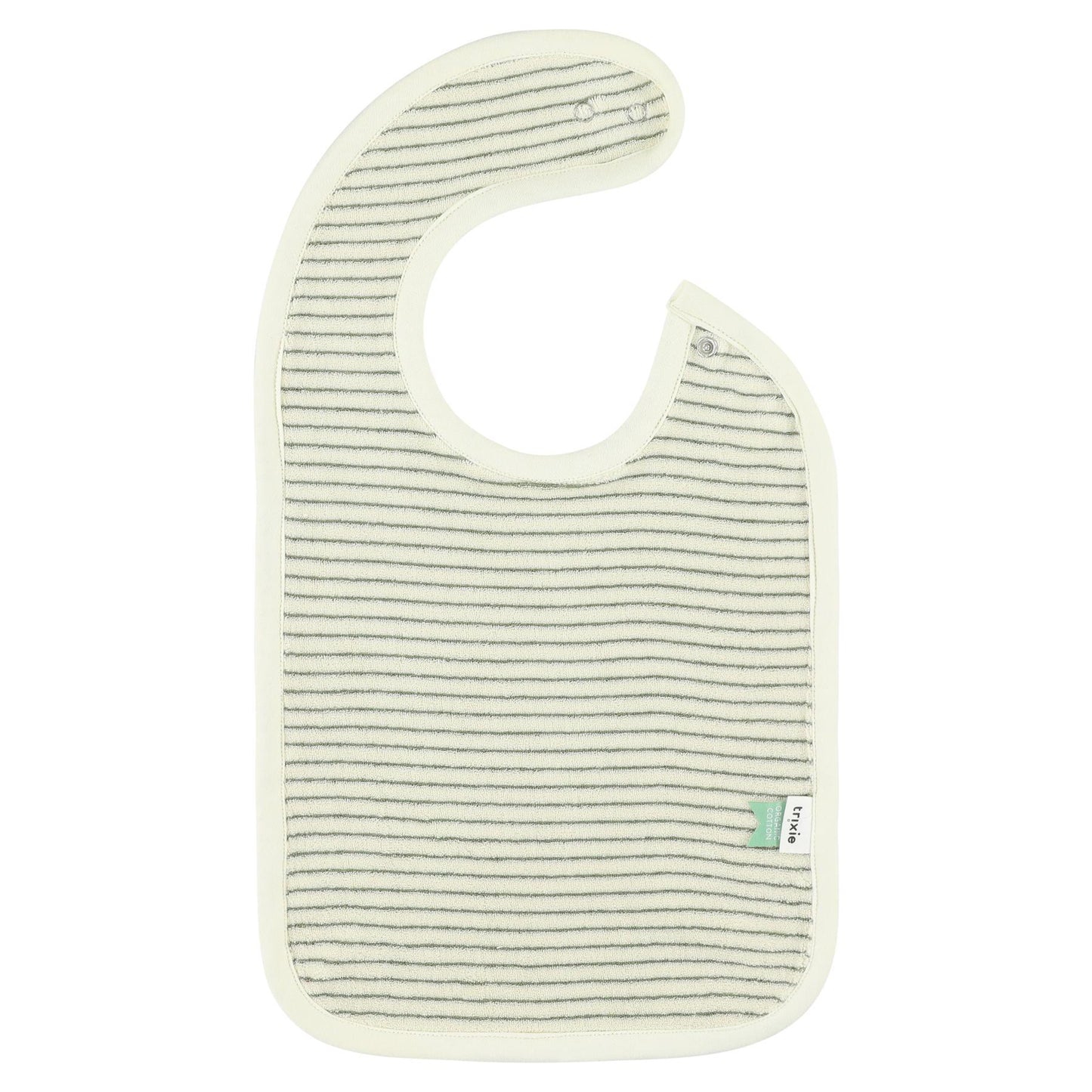 Bavoir Stripes Olive by Trixie - Organic Cotton Bib with Snap Buttons - 42 x 26,5 cm