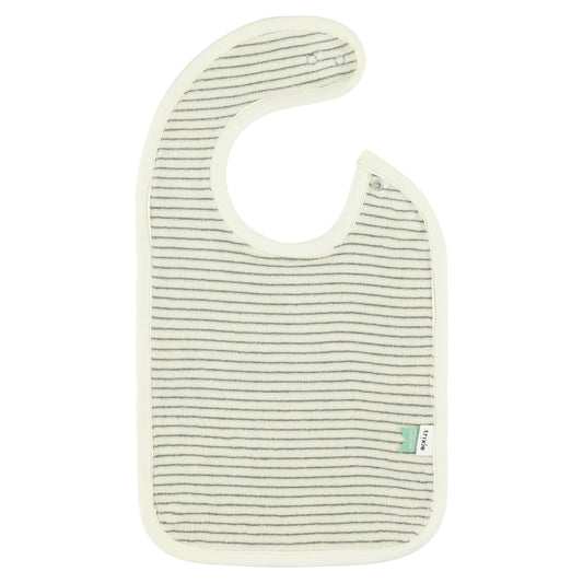 Bavoir Stripes Olive by Trixie - Organic Cotton Bib with Snap Buttons - 42 x 26,5 cm