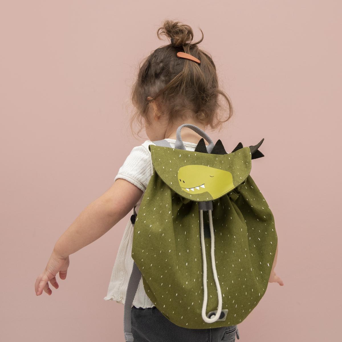 Mini Backpack - Mr. Dino by Trixie - Lightweight, Adjustable Straps, Water-Resistant Finish