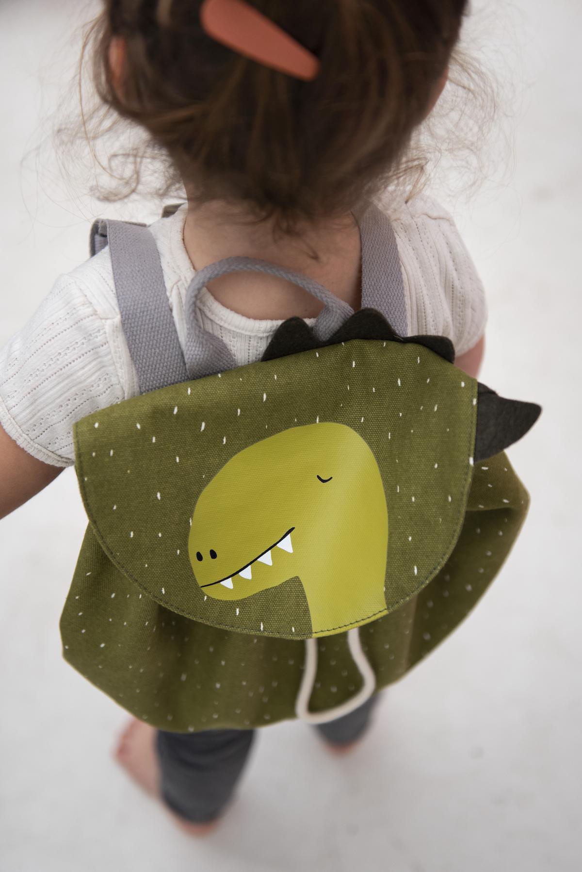 Mini Backpack - Mr. Dino by Trixie - Lightweight, Adjustable Straps, Water-Resistant Finish