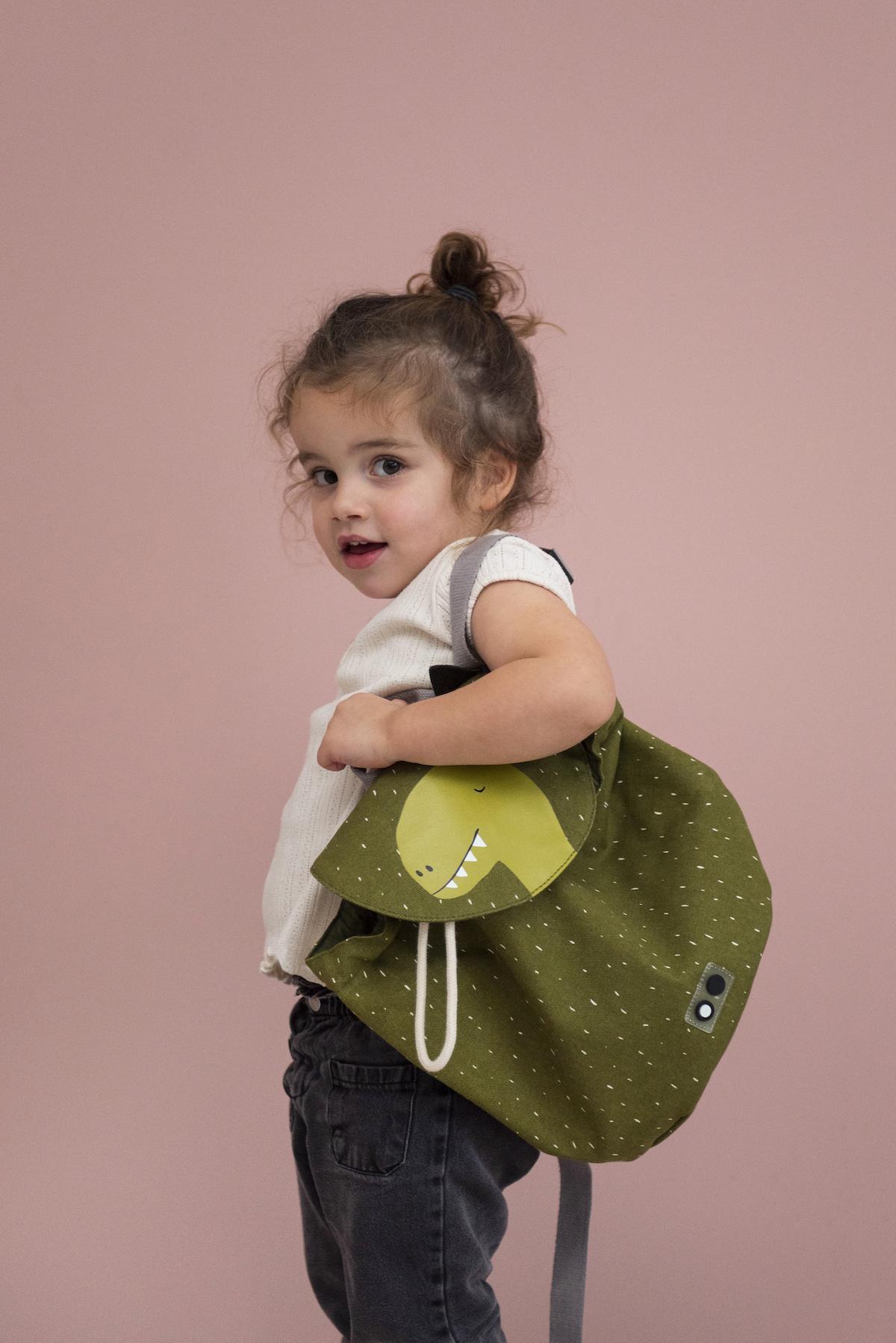 Mini Backpack - Mr. Dino by Trixie - Lightweight, Adjustable Straps, Water-Resistant Finish