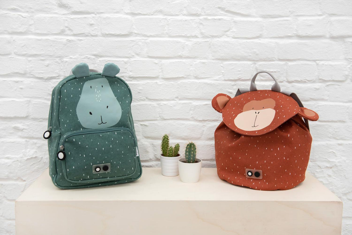 Mr. Monkey Mini Backpack by Trixie - Waterproof Cotton Bag with Reflective Detail