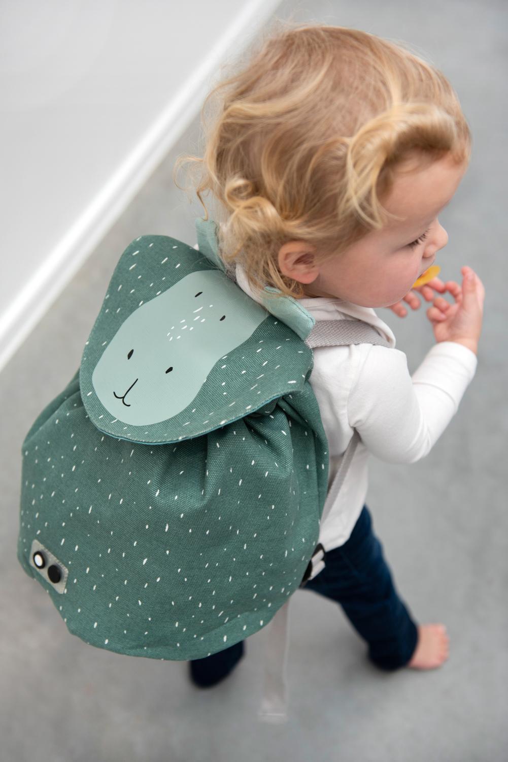 Mr. Hippo Mini Backpack by Trixie - Cotton Coated Waterproof Material - 23 x 30 cm