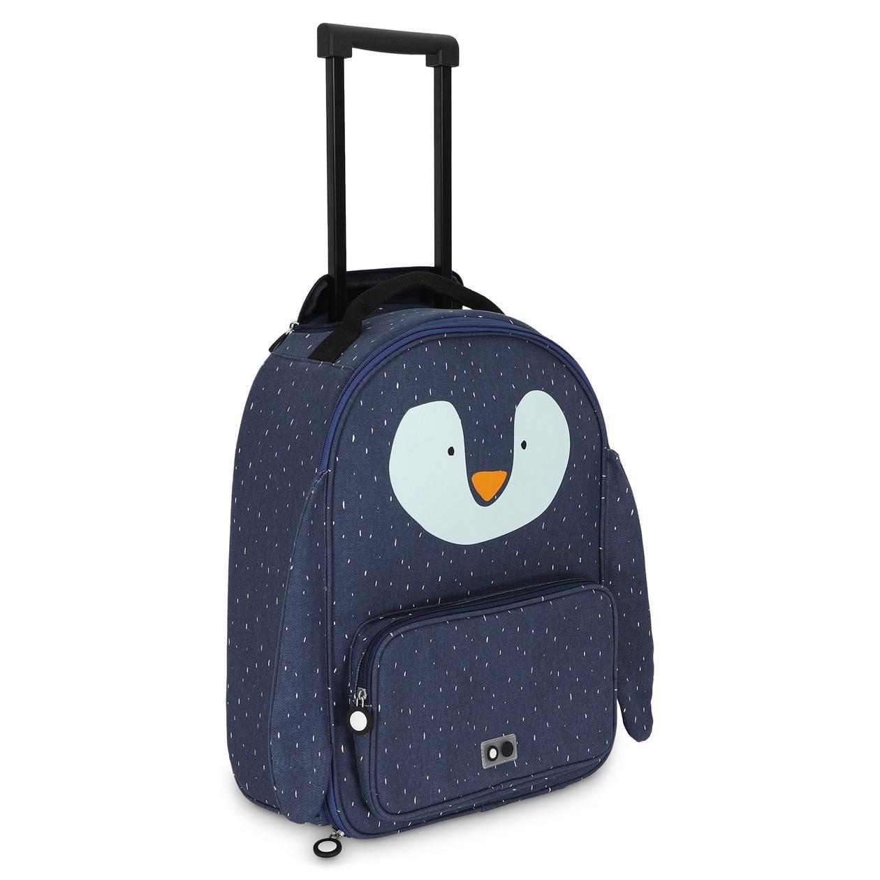 Mr. Penguin Trolley - Trixie Cotton Trolley with Extendable Handle and Sturdy Wheels for Kids - 45 x 34 x 15 cm