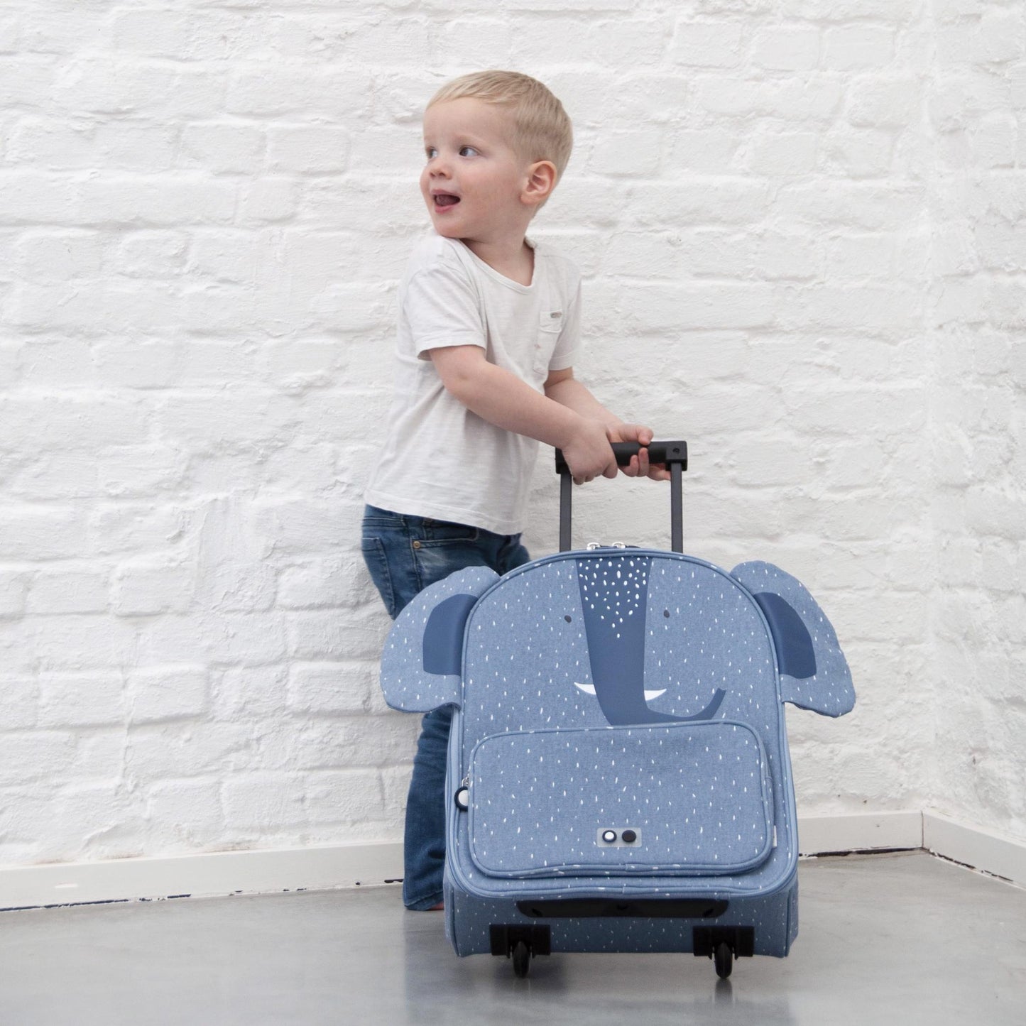 Trixie Trolley Mrs. Elephant - Kids Rolling Suitcase | Durable, Practical & Stylish