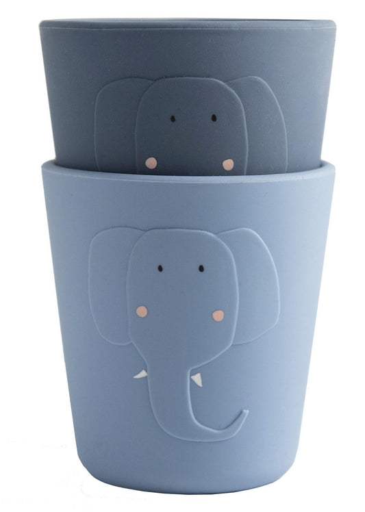 Set of 2 Silicone Cups - Mrs. Elephant by Trixie