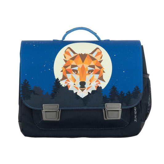 Classic Wolf School Bag - 6-10 yo, 30x15x38cm, 100% polyester