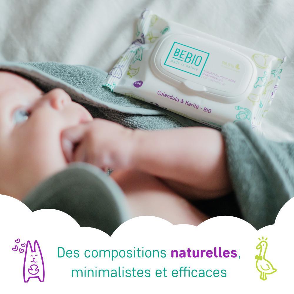 Lingettes bébé légèrement parfumées - Format de voyage 20 lingettes