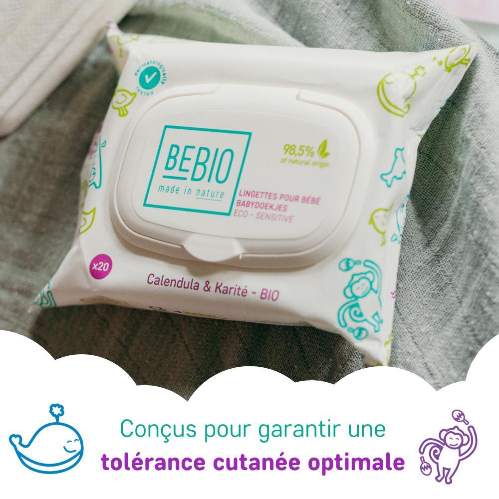 Lingettes bébé légèrement parfumées - Format de voyage 20 lingettes