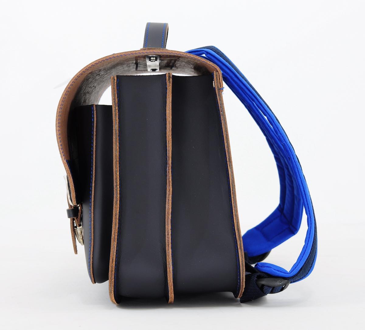 Classic Leather School Backpack - Marine Blue by Own stuff