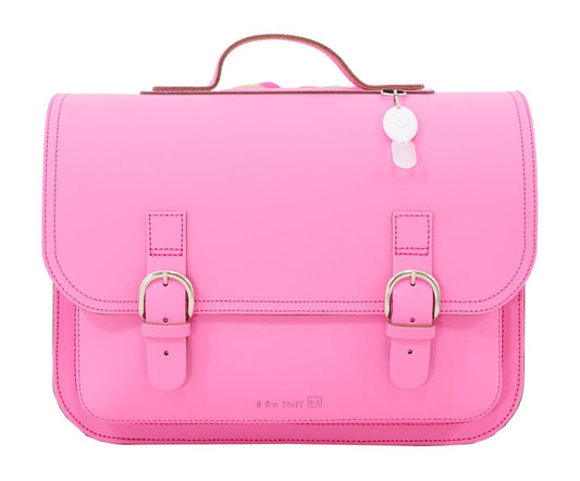 Classic Pink Leather School Bag. by Own stuff