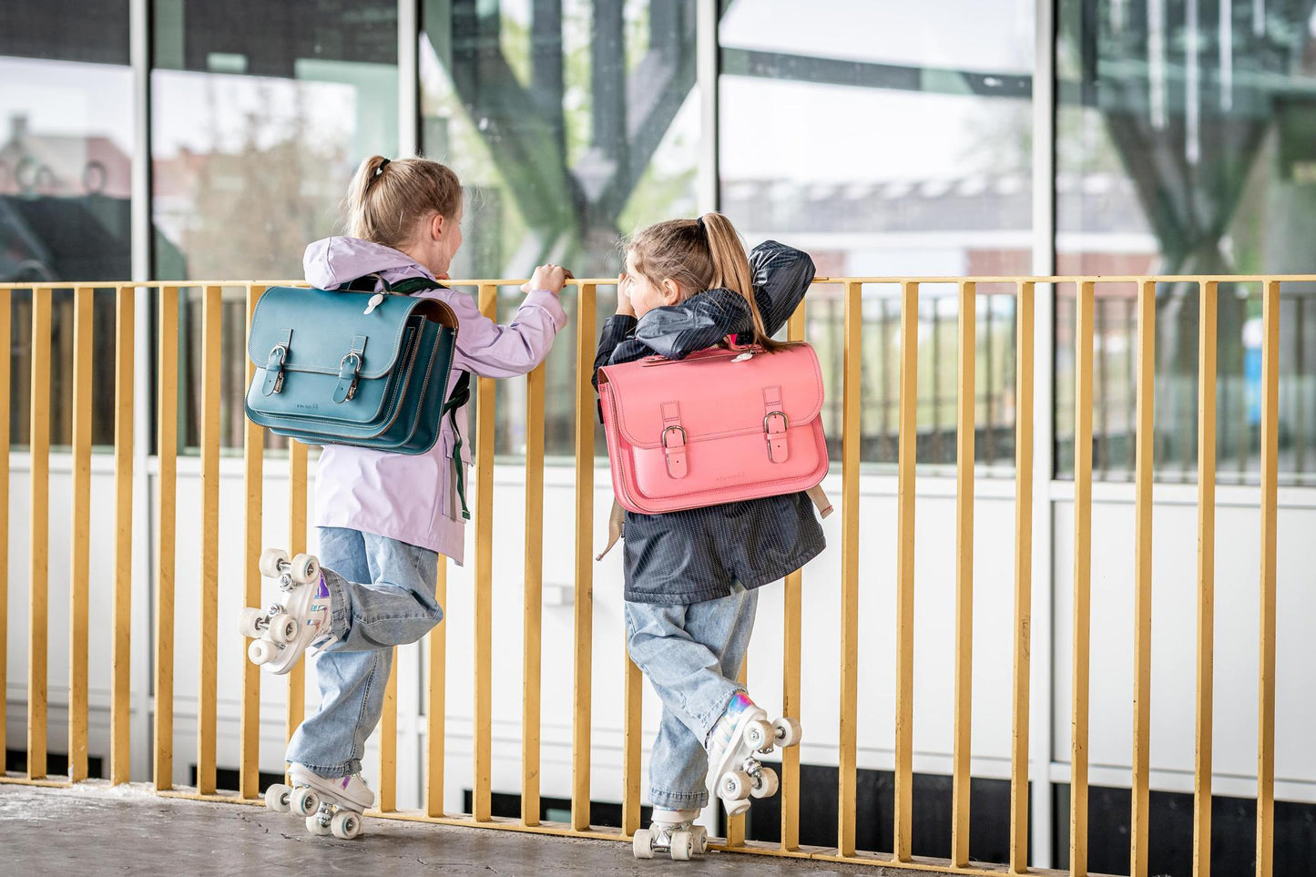 Classic Pink Leather School Bag. by Own stuff