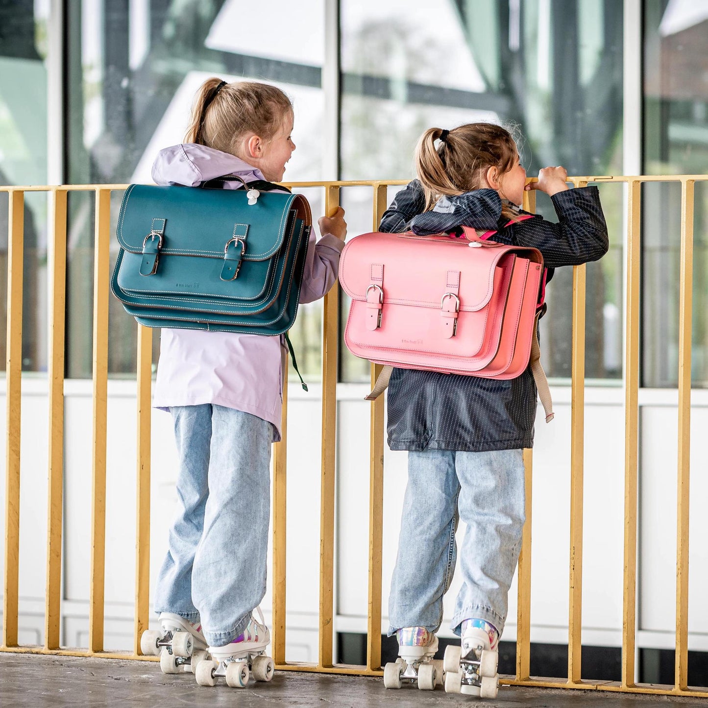 Classic Pink Leather School Bag. by Own stuff