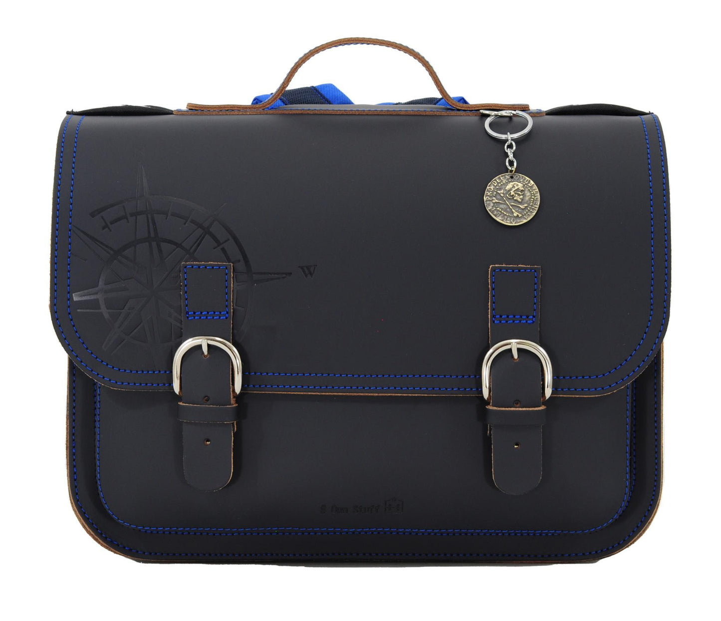 Leather Pirate Backpack - Navy Blue. by Own stuff