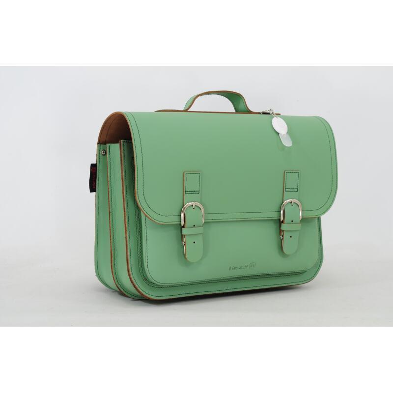 Classic Leather Schoolbag - Pastel Green by Own stuff