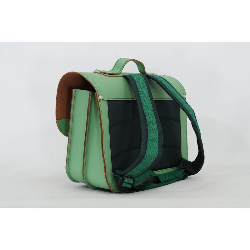 Classic Leather Schoolbag - Pastel Green by Own stuff