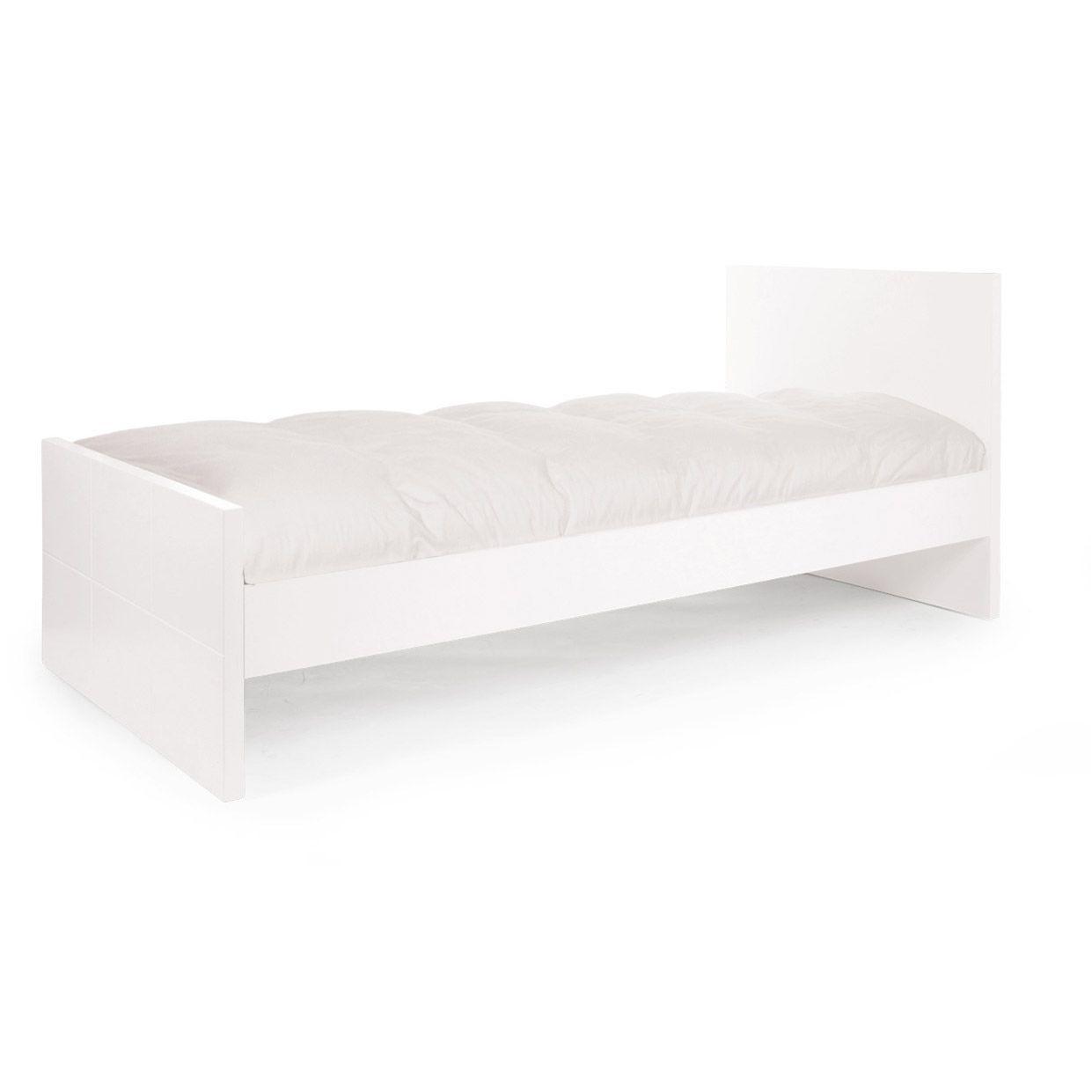 Lit junior 90x200 cm quadro white + sommier et lattes  - Childhome