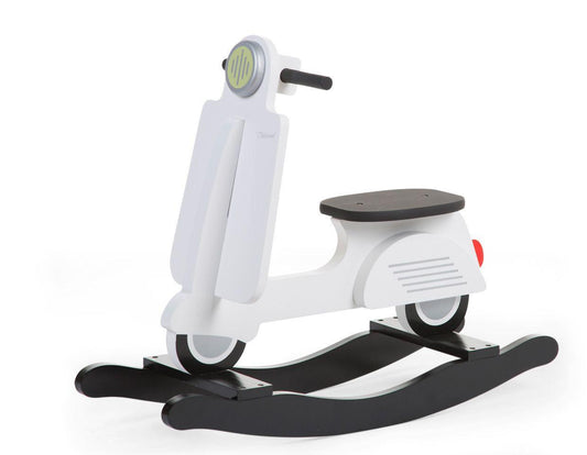 Scooter à bascule en bois blanc et noir  - Childhome