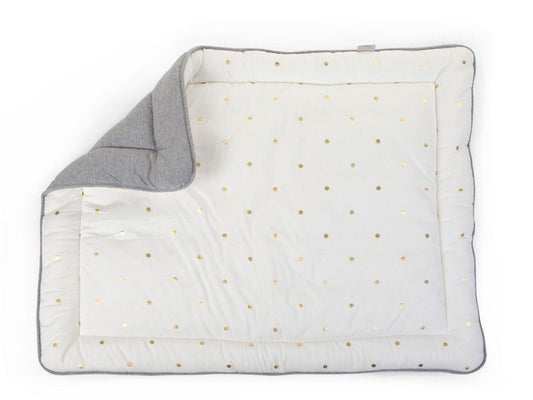 Tapis de parc/de jeu jersey gris/Gold Dots 75x95 cm - Childhome