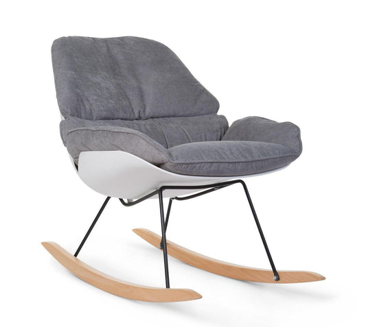 Rocking chaise à bacule lounge blanc/gris  - Childhome