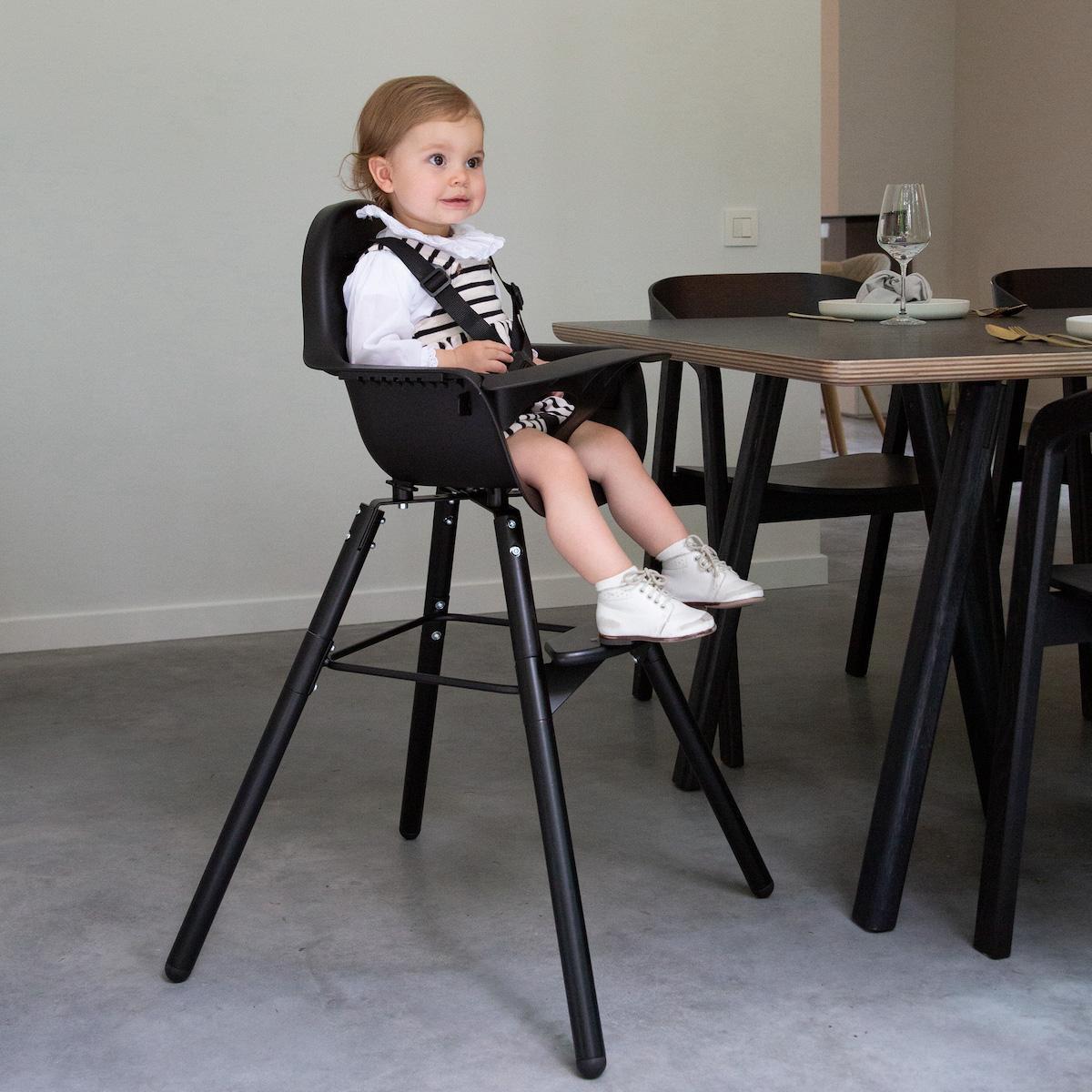 Chaise haute 2-en-1 évolutive 2 noir  - Childhome