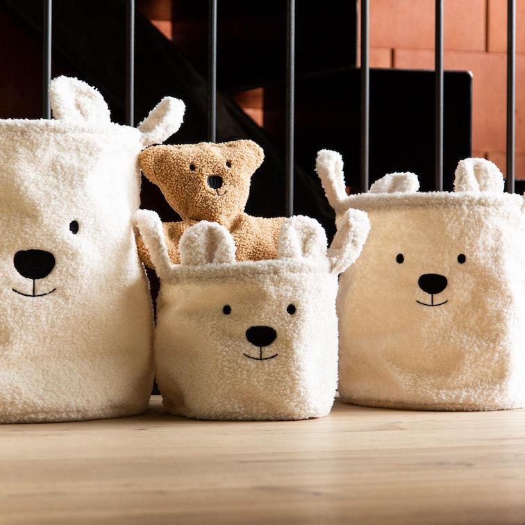 Panier de rangement Teddy S ecru - Childhome