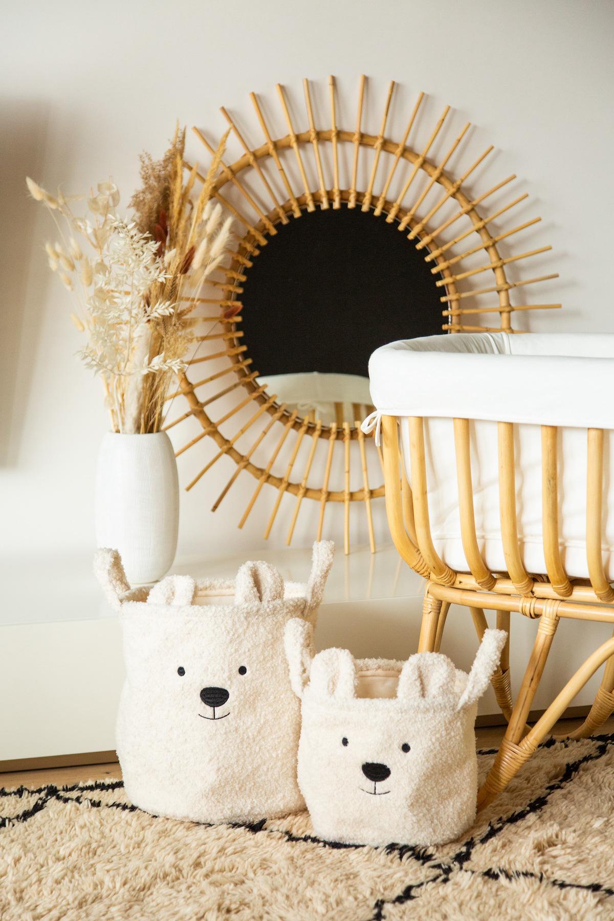 Panier de rangement Teddy L ecru - Childhome