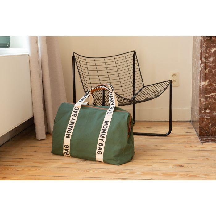 Sac Mommy Bag Signature canvas vert - Childhome