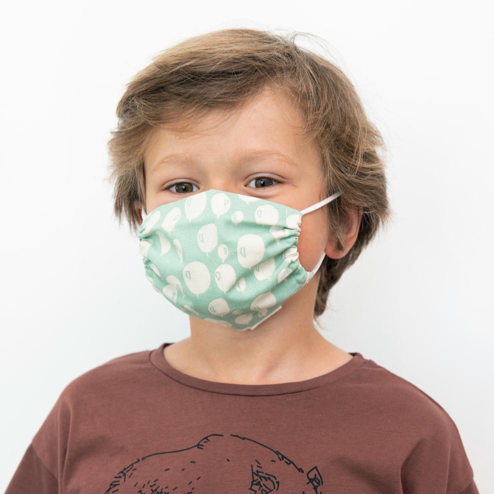 Reusable Organic Cotton Kids Face Mask - Balloon turquoise by Trixie