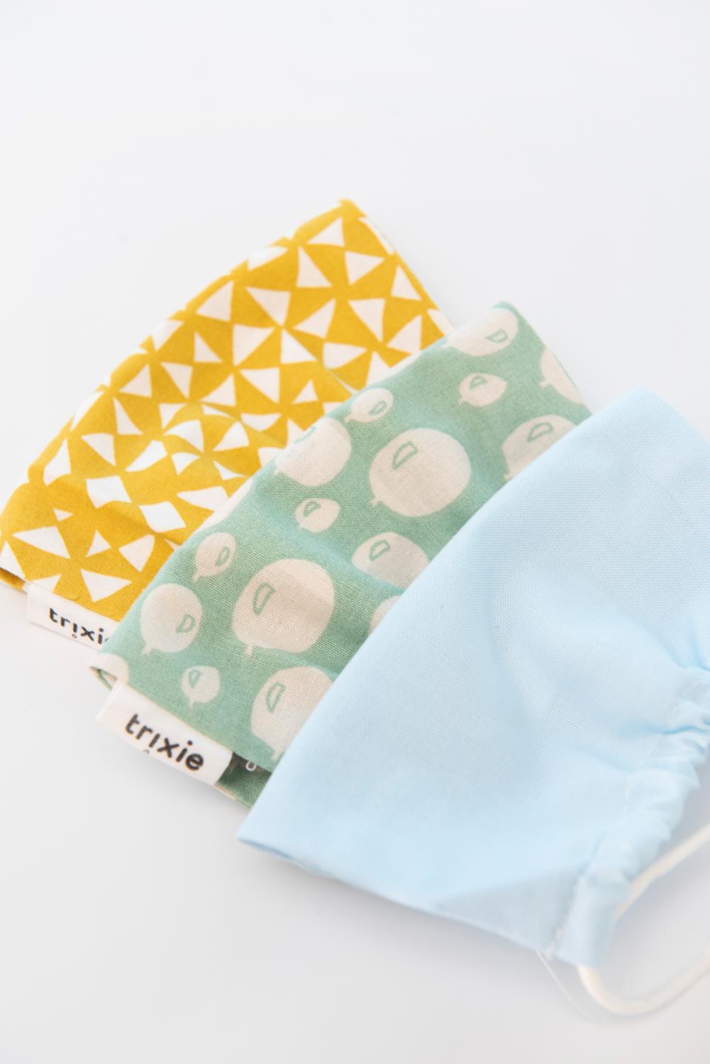 Reusable Organic Cotton Kids Face Mask - Balloon turquoise by Trixie