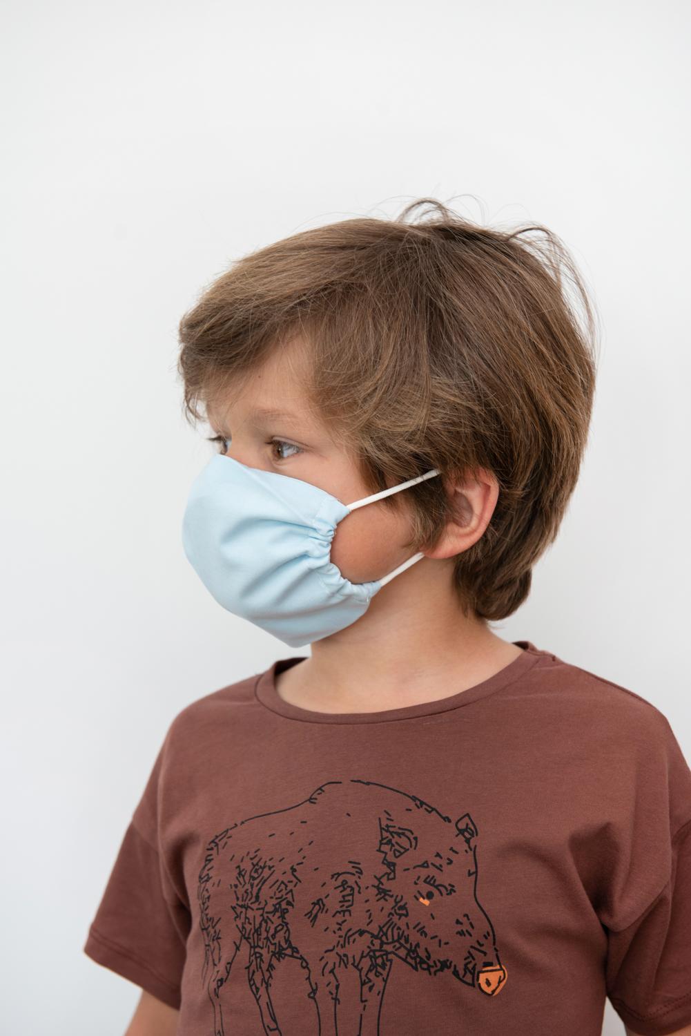 Reusable Children's Cotton Face Mask - Soft Blue by Trixie