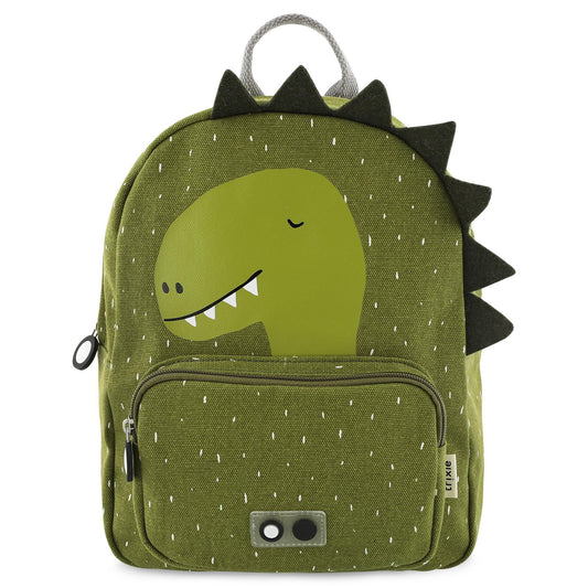 Mr. Dino Backpack by Trixie for Kids 2+ years - 23 x 31 x 10 cm - Cotton/Polyester/Cotton, Water-Resistant Acrylic Coating - Hand Wash Only