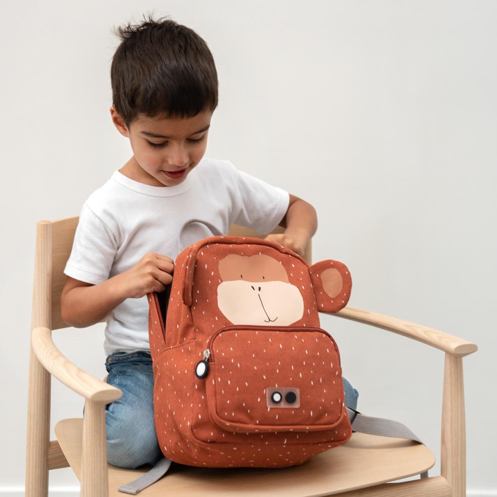 Mr. Monkey Backpack by Trixie - Brown - Waterproof - Ages 2+ - 23 x 31 x 10 cm