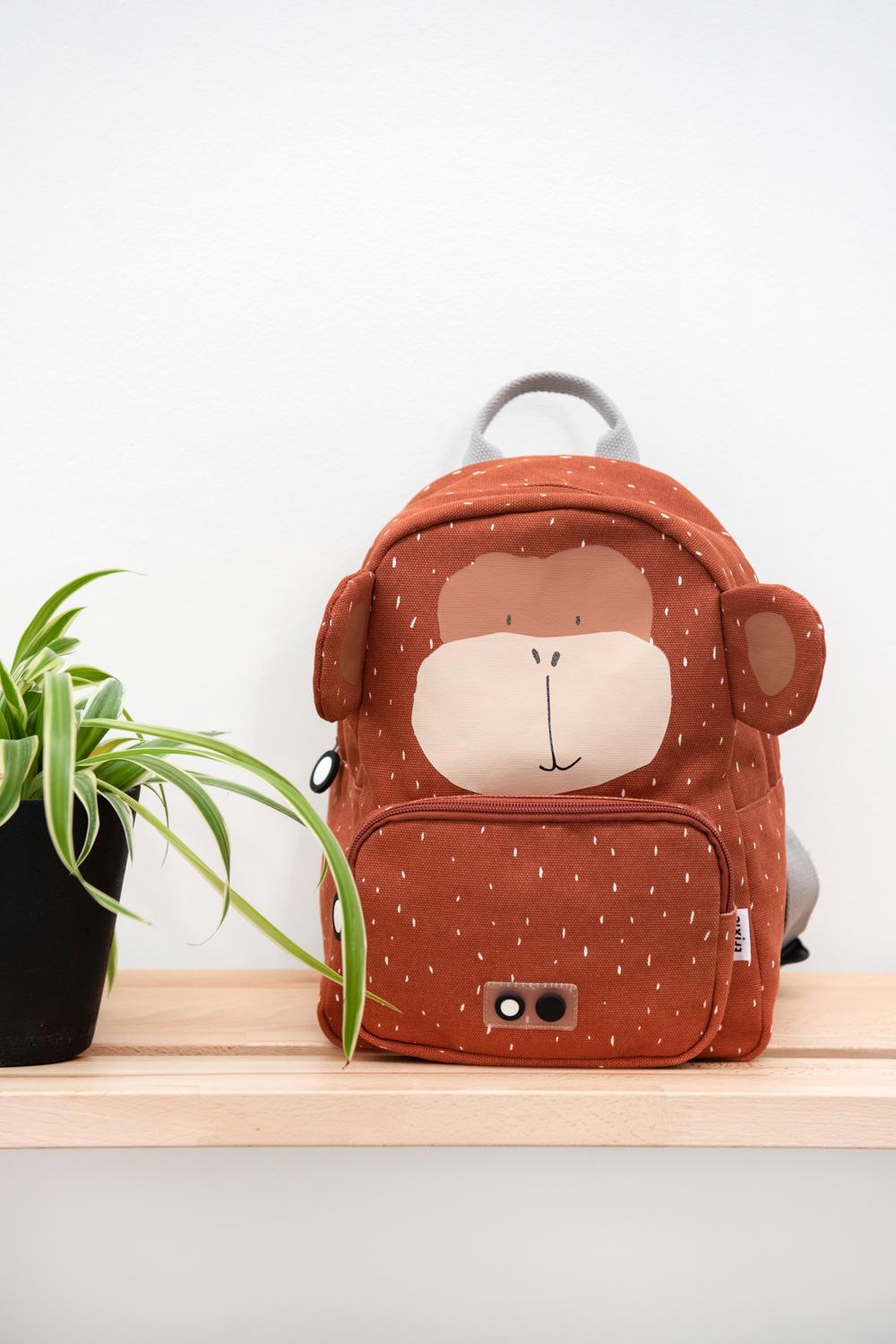 Mr. Monkey Backpack by Trixie - Brown - Waterproof - Ages 2+ - 23 x 31 x 10 cm